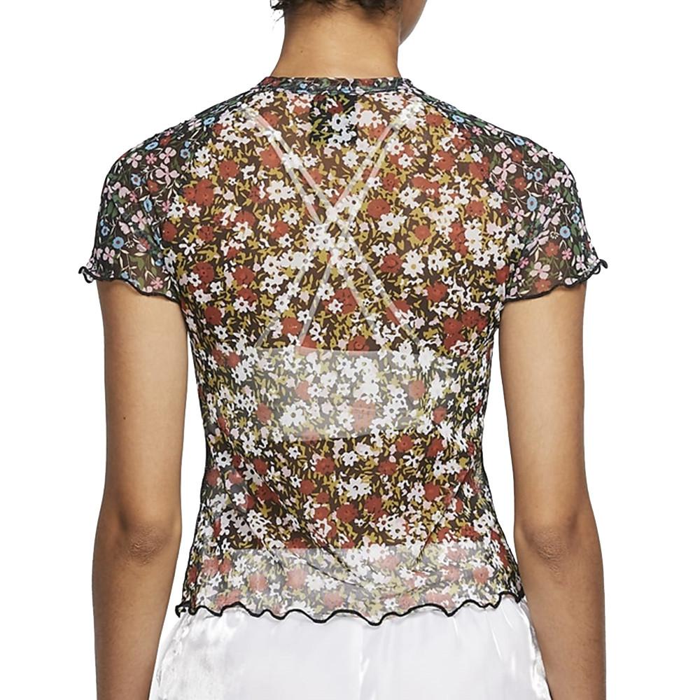 Nike Mesh AOP Women’s Green T-shirt with Floral Print Photo of the Espace des Marques %store% store - view of %key%