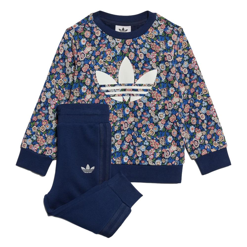 Chándal Adidas Crew Floral azul marino, Niña barato
