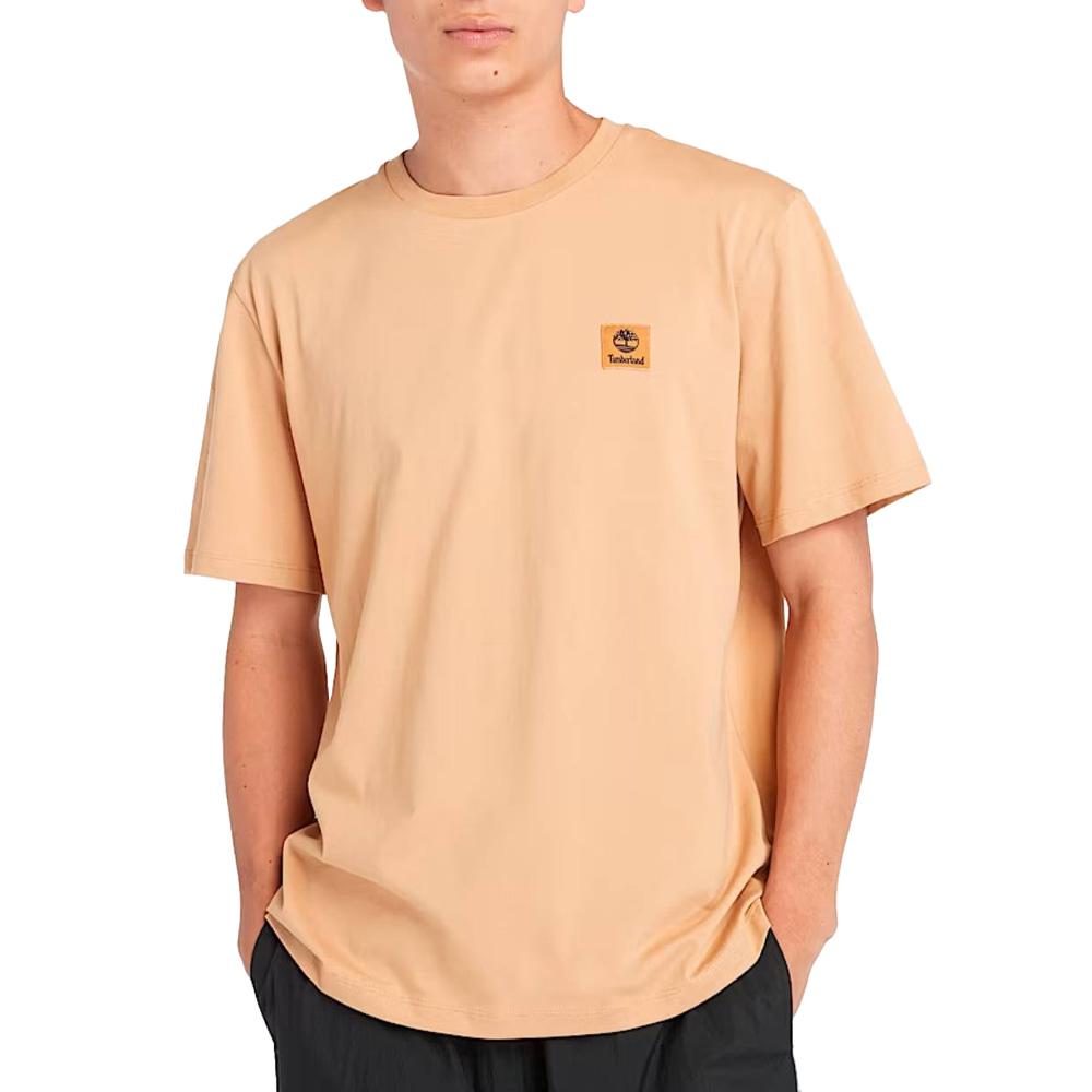 Timberland Herren-T-Shirt in Camel mit Emblem am Ärmel günstig