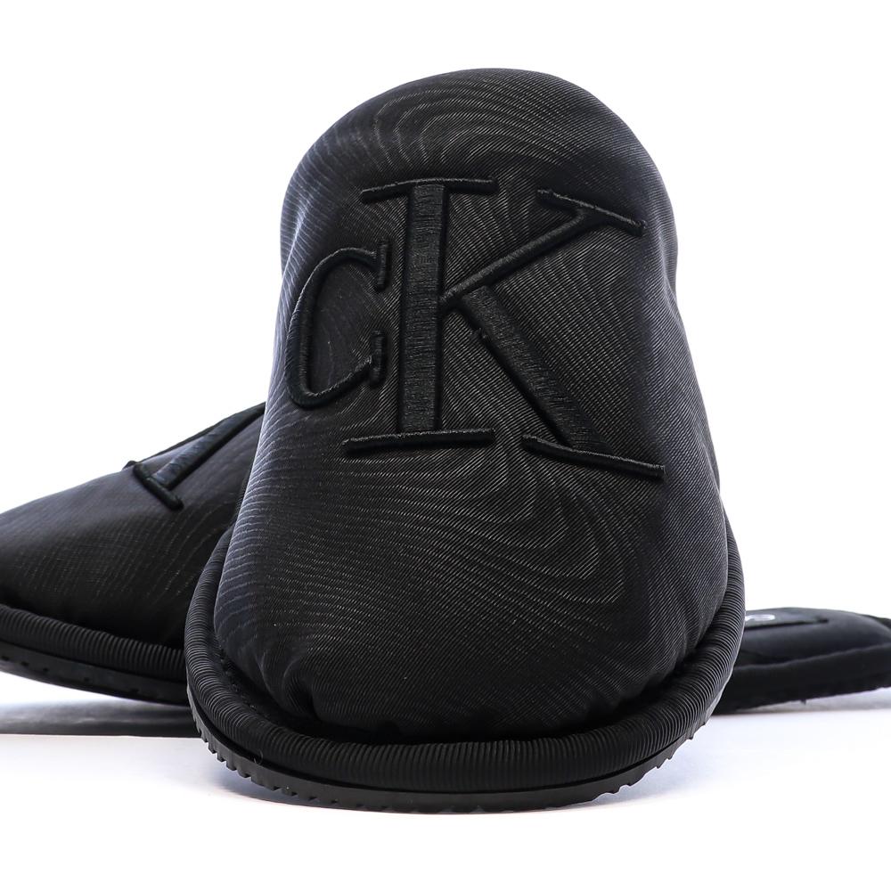 Women's Black Slippers Calvin Klein Jeans Slipper Satin Moire Photo of the Espace des Marques %store% store - view of %key%