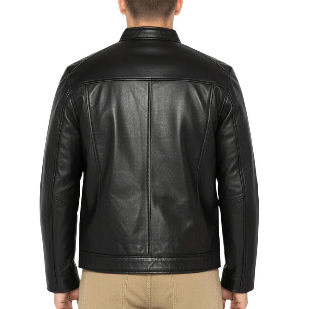 Schwarze Lederjacke Mann Schott Memphis Ansicht 2