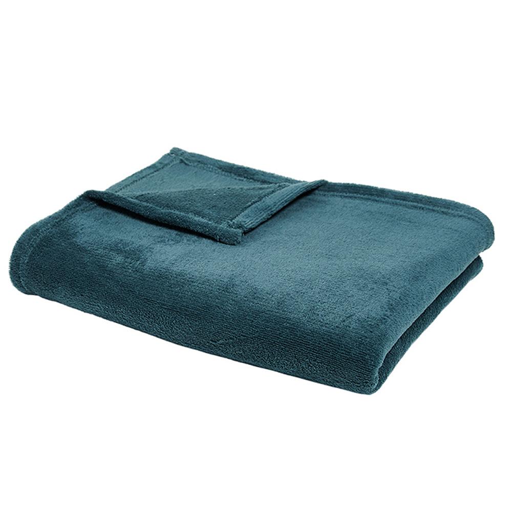 Plaid XL Bleu Canard Today Moelleux 150x200cm pas cher