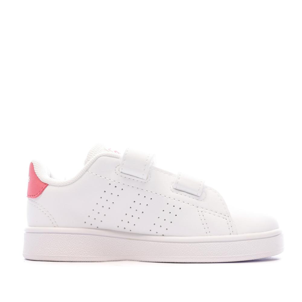 Baskets Blanc/Rose Bébé/Fille Adidas Advantage Cf vue 2