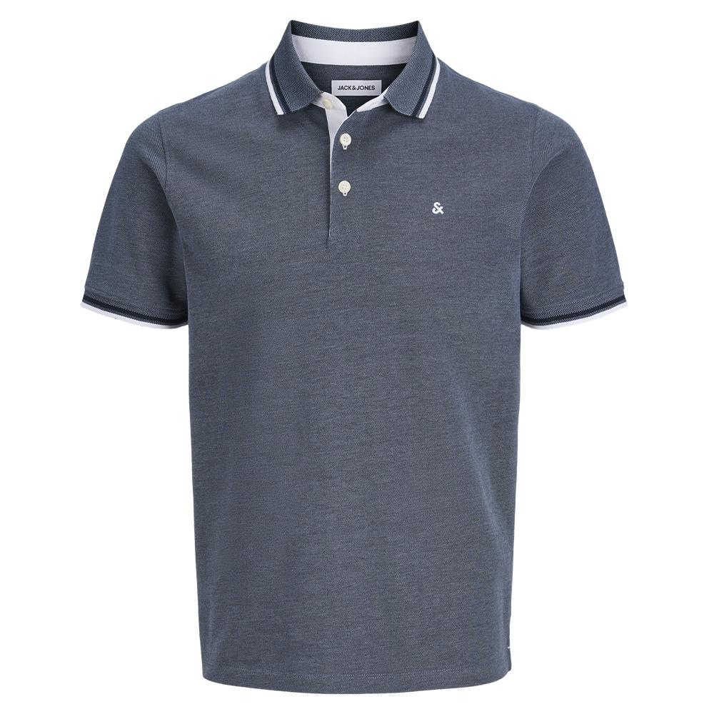 Polo Bleu chiné Homme Jack & Jones Paulos vue 3
