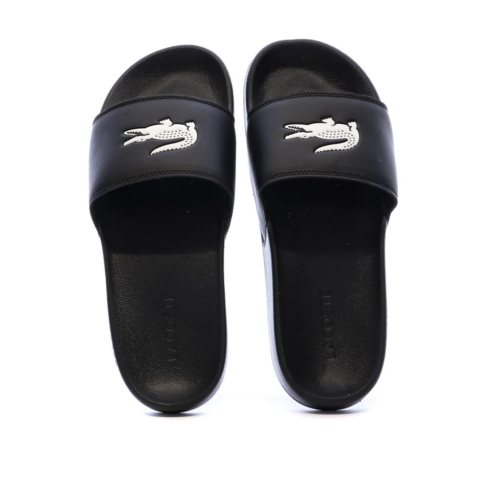 Claquettes Noires/Blanches Homme Lacoste Serve vue 3
