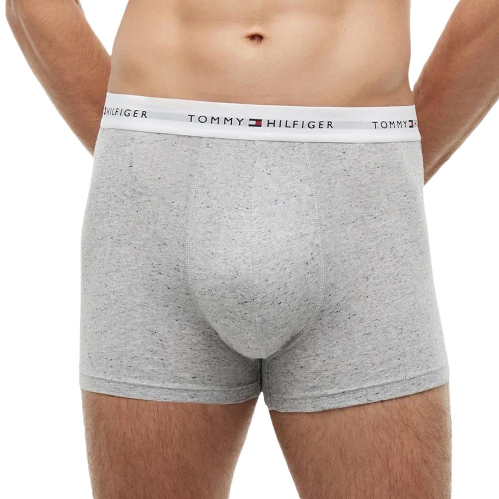 3 boxers para hombre Tommy Hilfiger Trunk1 en negro, blanco y gris ver 2