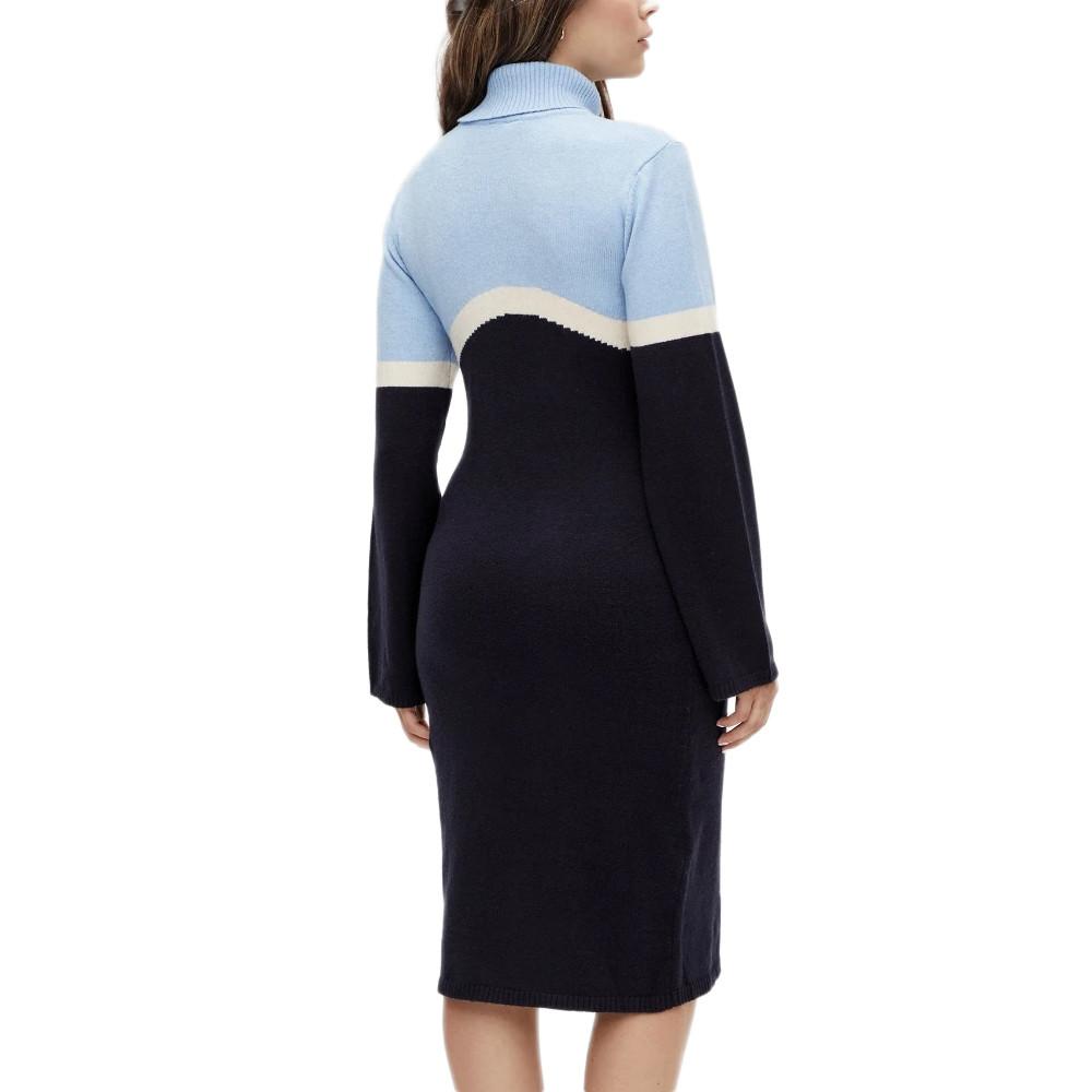 Pulloverkleid Blau/Schwarz Frau Mamalicious Rollneck Ansicht 2