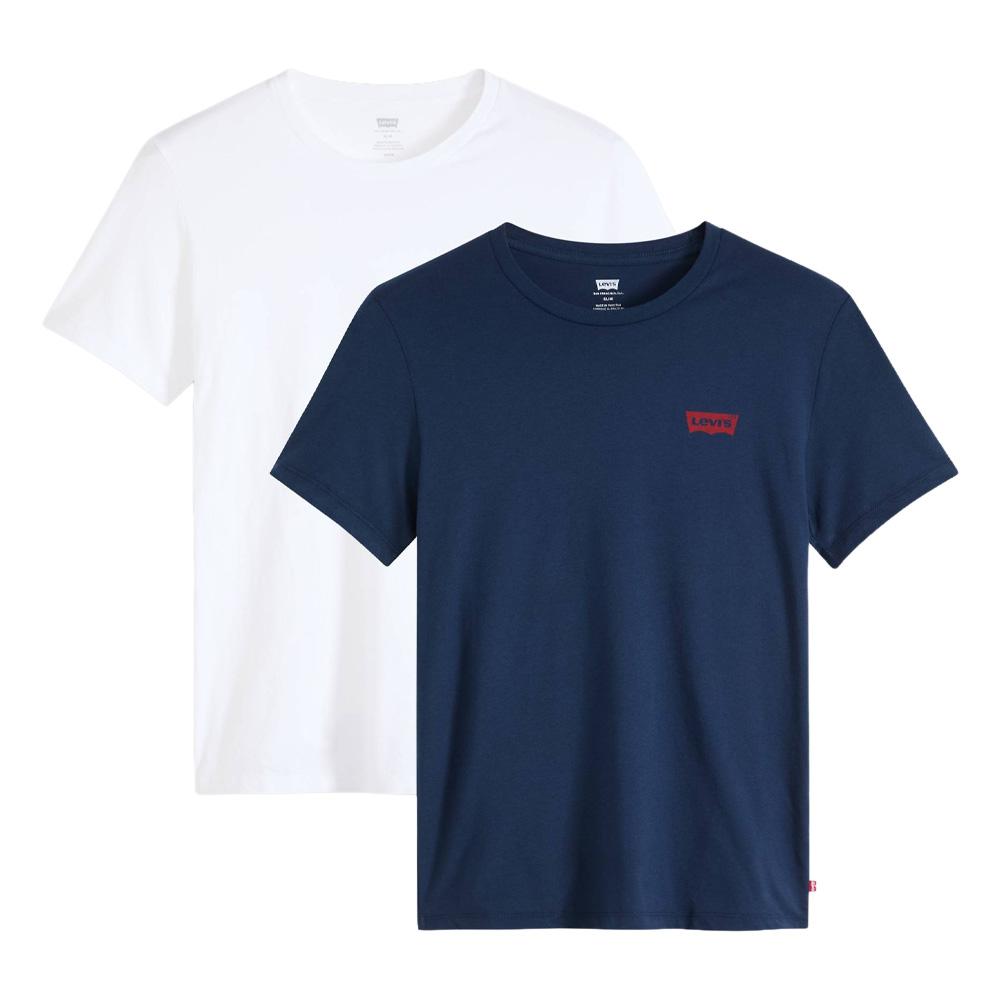 Lot de 2 T-shirts Blanc/Marine Homme Levi's Slim Fit pas cher