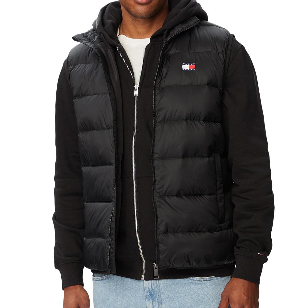 Chaqueta sin mangas negra para hombre de Tommy Hilfiger, plegable barato