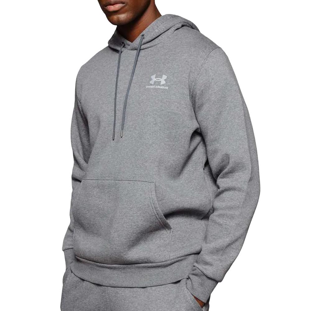 Sudadera con capucha gris para hombre Under Armour Essential Fleece Hoodie barato