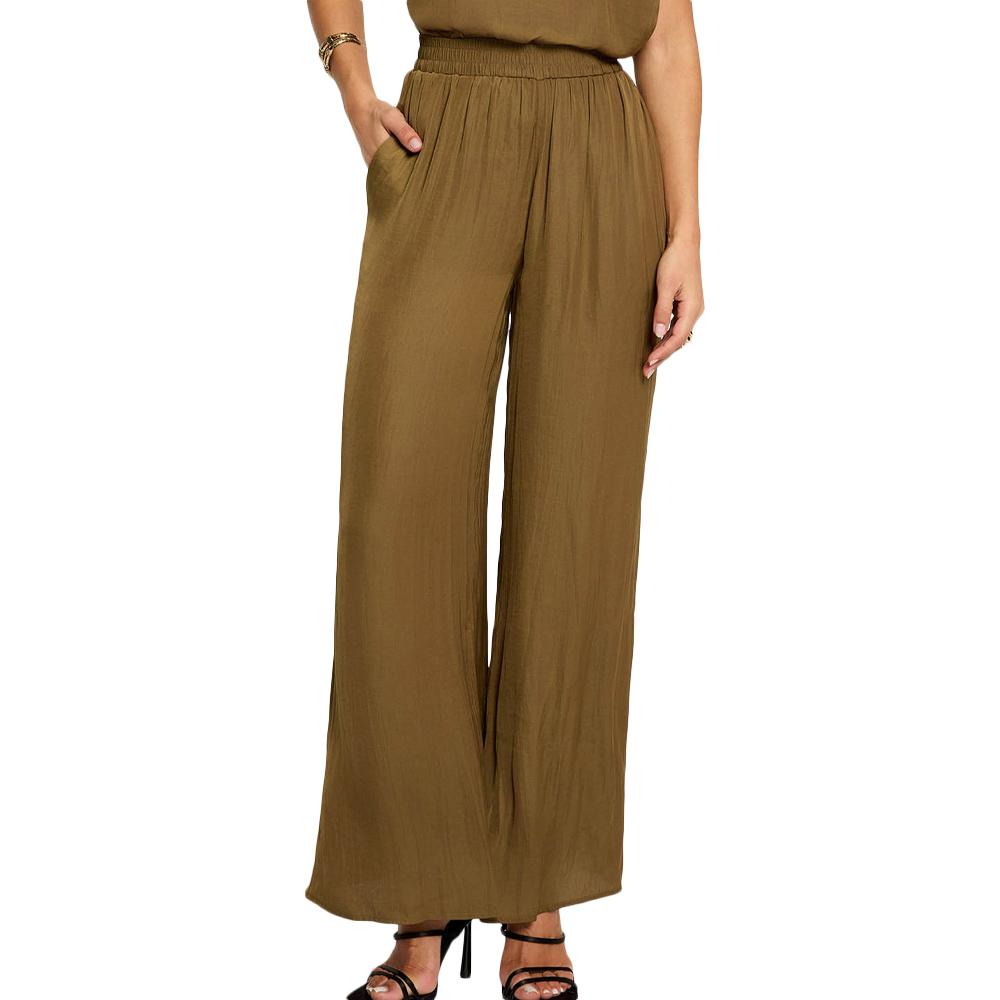 Pantalon fluide/toile Kaki Morgan PWENDA pas cher