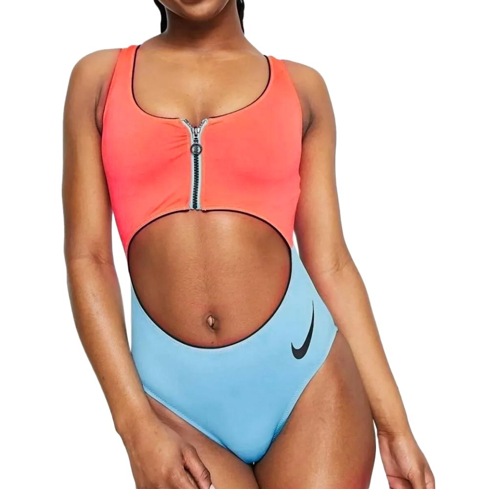 Women's Nike Cutout Pink/Blue 1-Piece Swimsuit affordable
