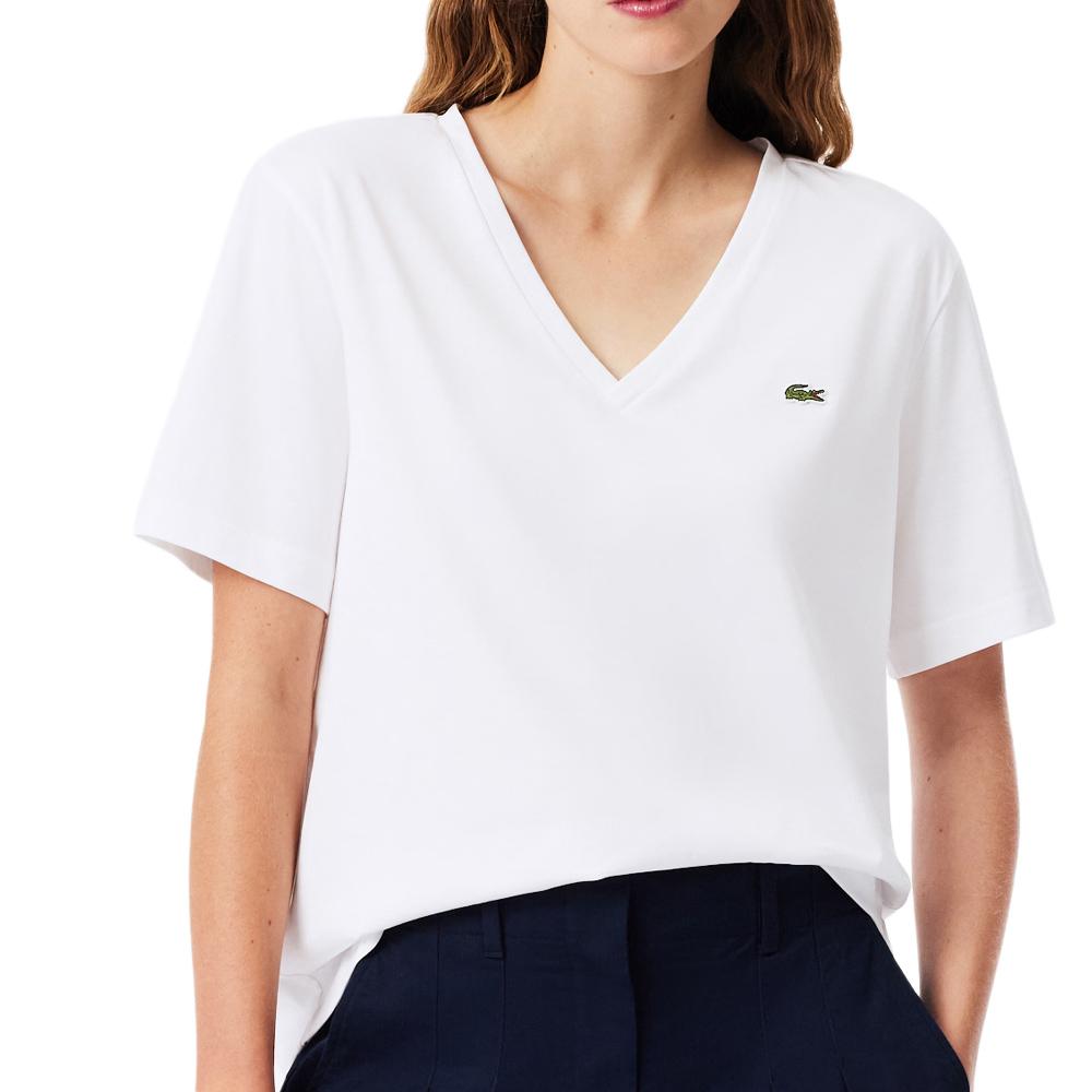 T-Shirt Blanc Femme Lacoste Relaxed pas cher