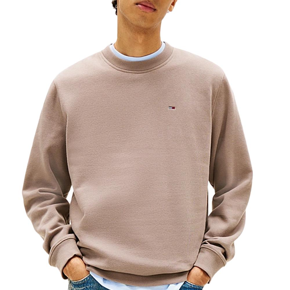 Sweat Taupe Homme Tommy Hilfiger Reg Flag Crews pas cher