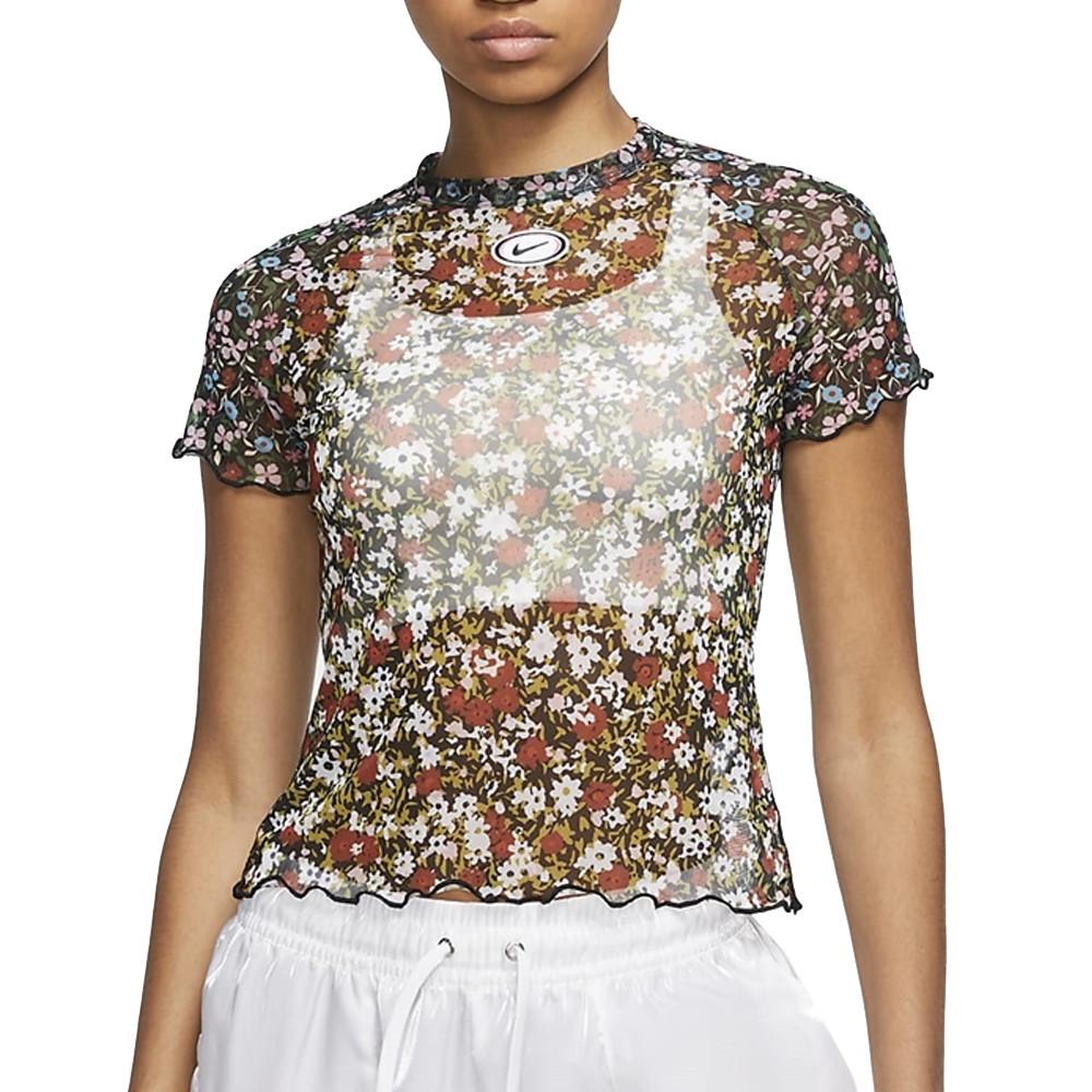 Nike Mesh AOP Women’s Green T-shirt with Floral Print affordable