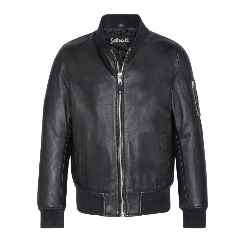 Lederjacke Schwarz Mann Schott LCBOMBA günstig