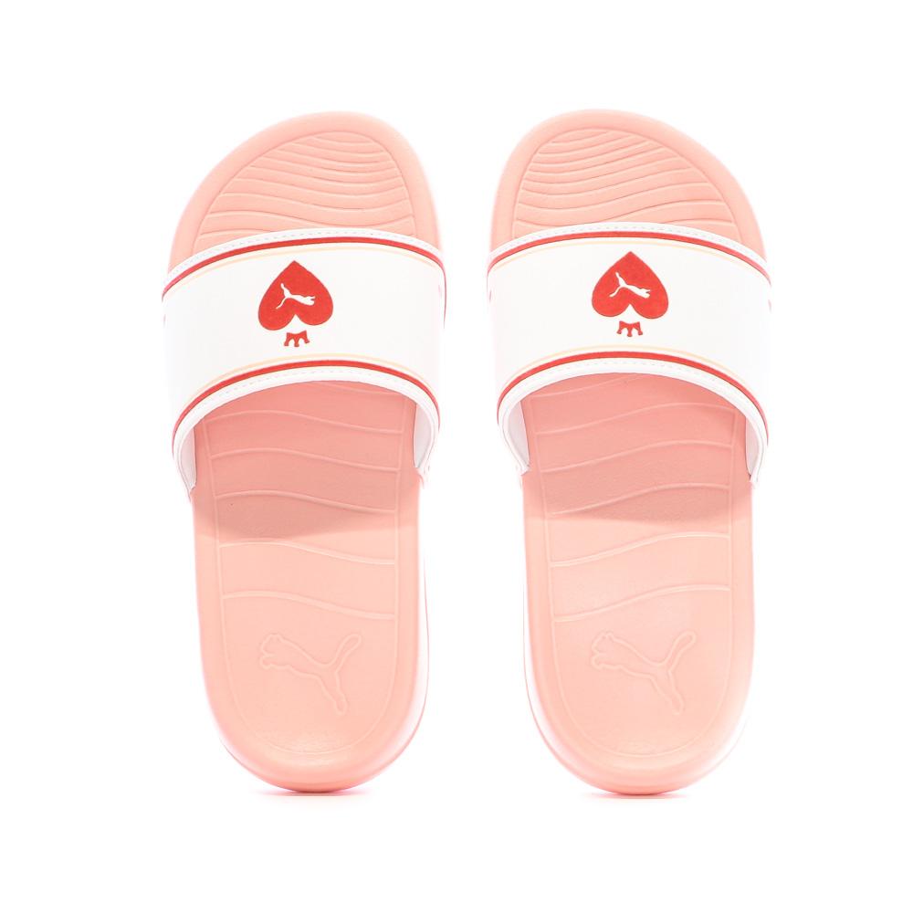 Claquettes Rose Femme Puma Popcat vue 3