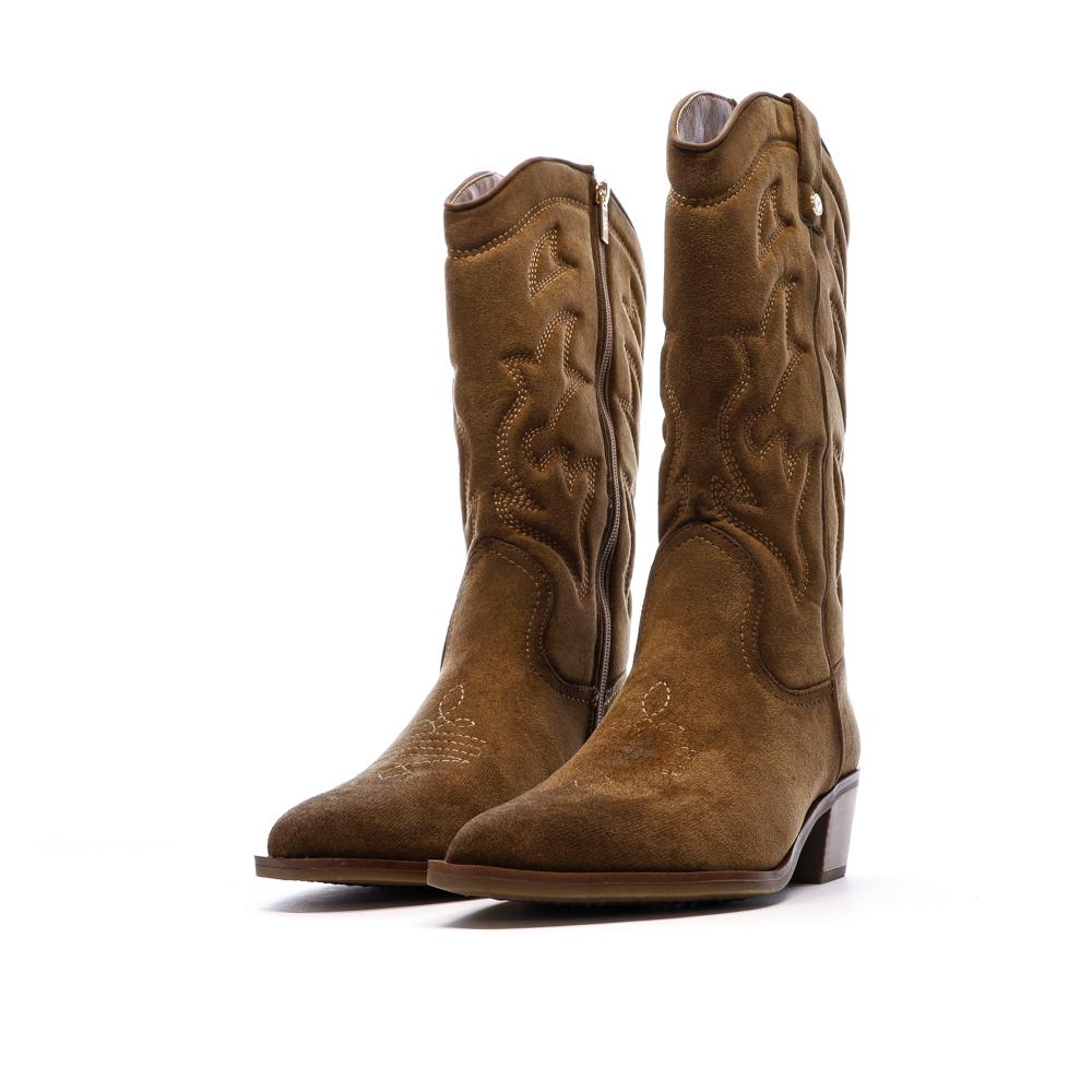 Santiags Hautes Camel Femme Xti 144308-CAM vue 5