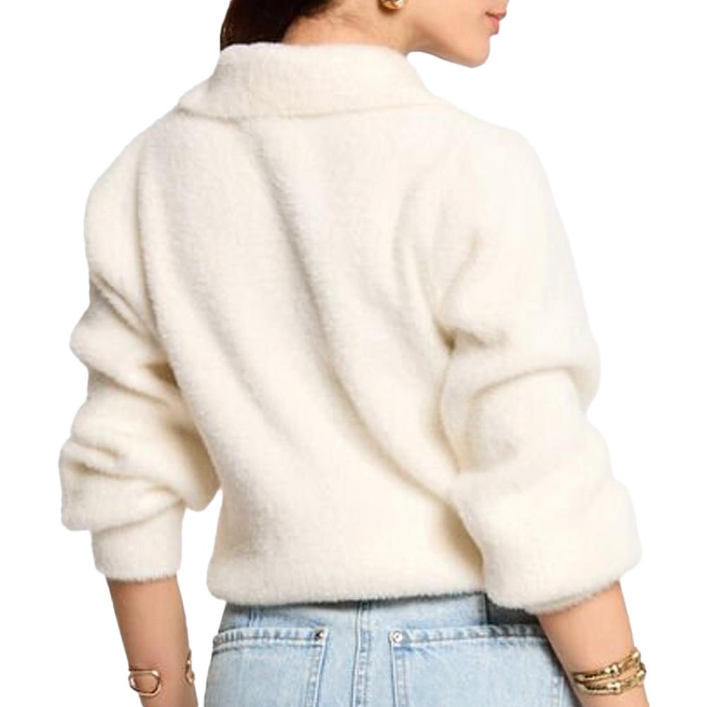 Morgan DOMI Women's White Zipped Cardigan Photo of the Espace des Marques %store% store - view of %key%