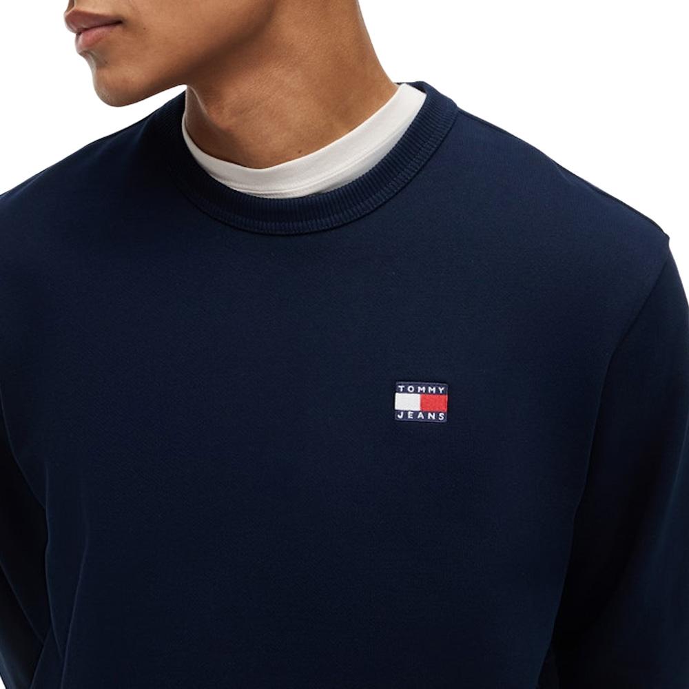 Sweat Marine Homme Tommy Hilfiger Badge Crewss vue 2