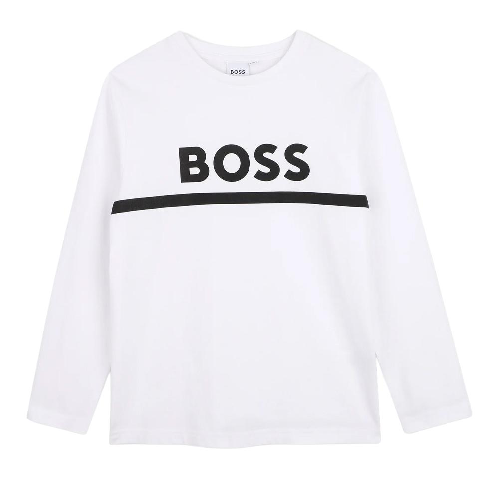 Hugo Boss J52702 White Long-Sleeved T-Shirt for Boys affordable