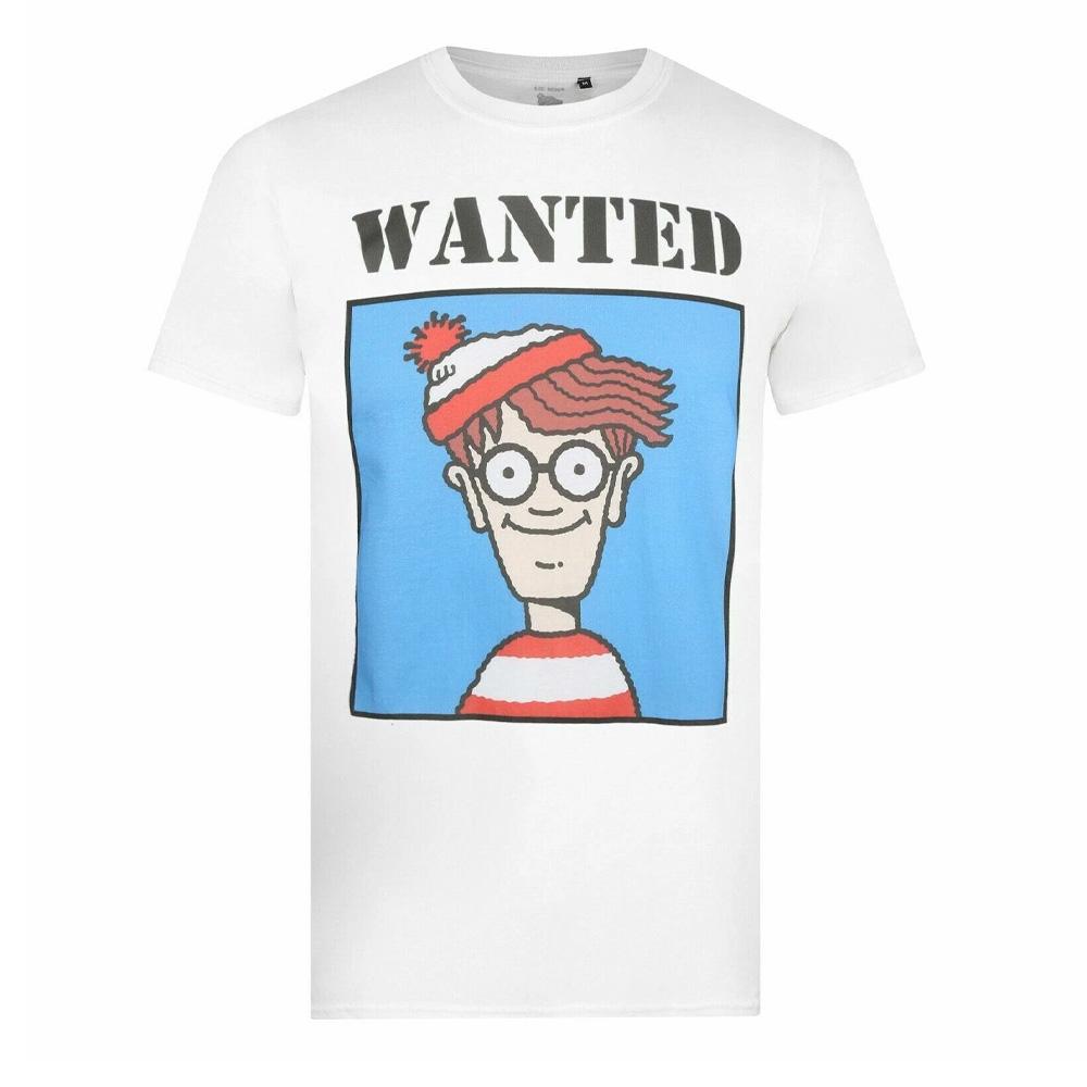 Unisex White T-Shirt: Where’s Wally Wanted affordable