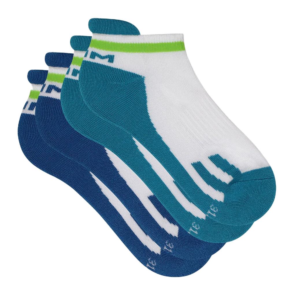 x2 Pares de Calcetines de Niño Blanco/Azul Dim D0B47 barato