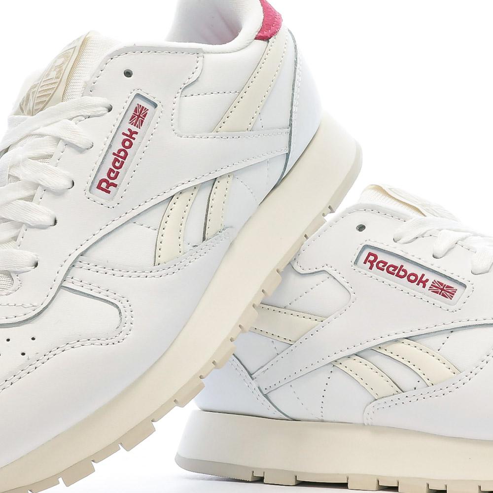 Baskets Blanches/Roses Femme Reebok Classic vue 7