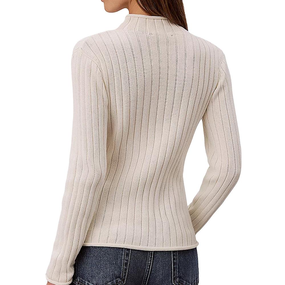 Beiger Damenpullover von Calvin Klein Jeans mit gewebtem Etikett Ansicht 2