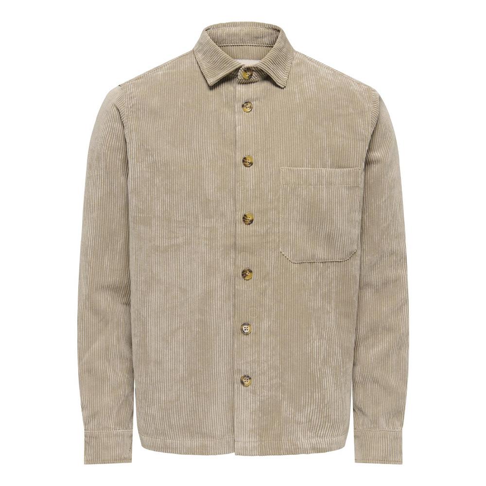 Camisa de terciopelo acanalado beige para hombre de Only & Sons Corduroy barato