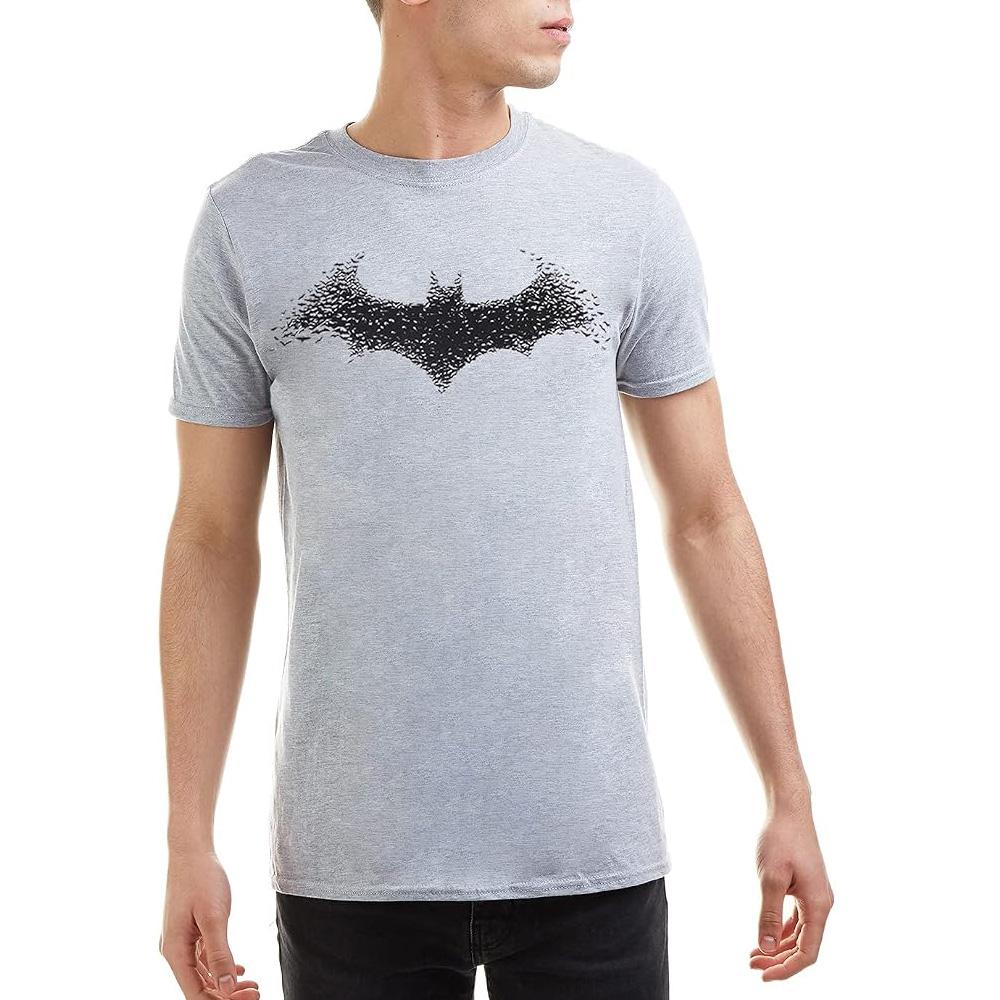 Graues Herren-T-Shirt mit DC Comics Bat-Logo günstig