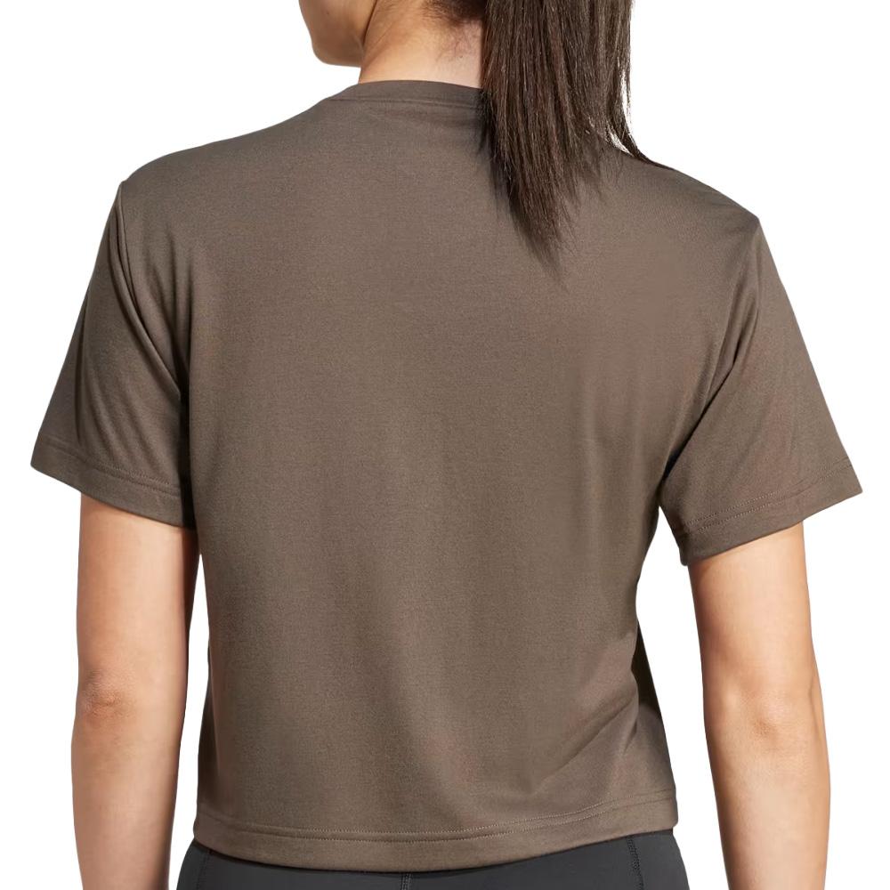 Adidas Essentials Women's Khaki T-Shirt Photo of the Espace des Marques %store% store - view of %key%