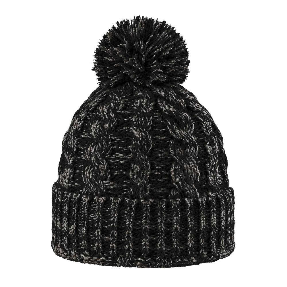 Schwarze Melange-Mütze mit Bommel für Damen von Cairn Lami günstig
