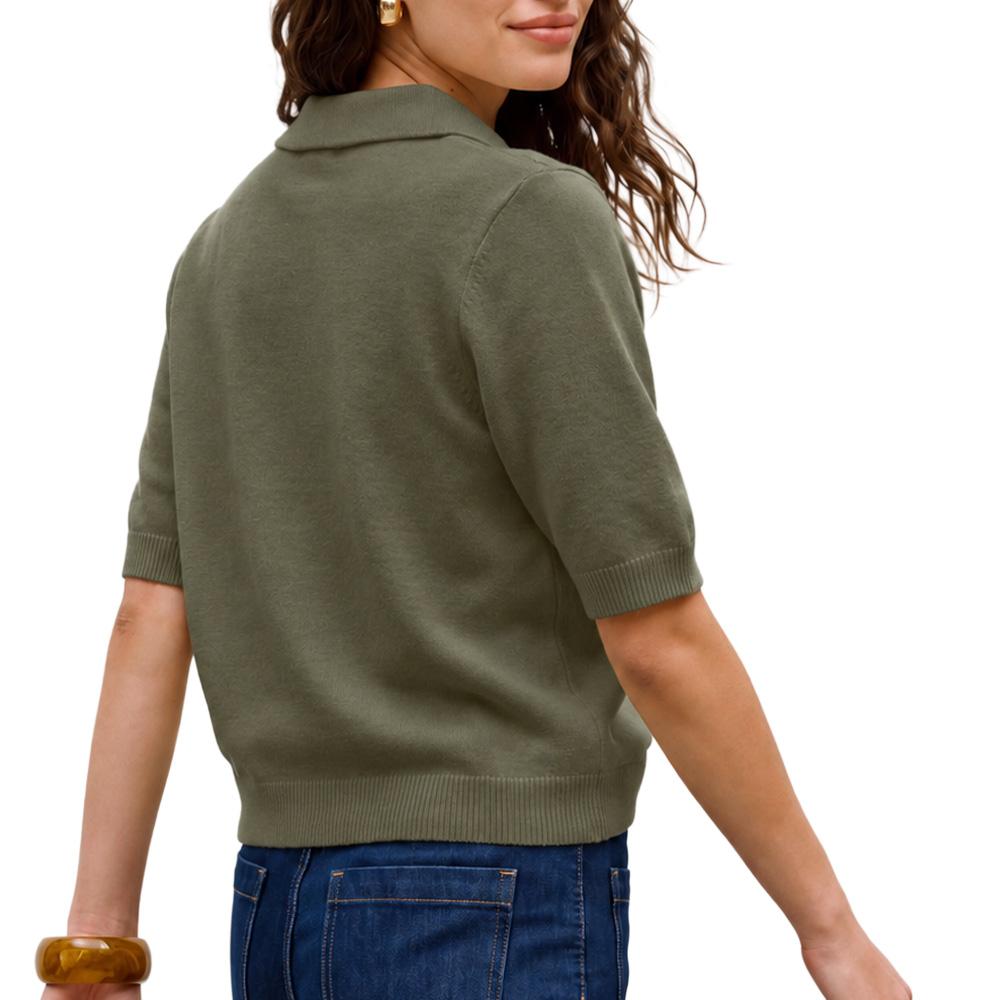 Grünes Damen-Polohemd von Vero Moda Foemily 2/4 Ansicht 2