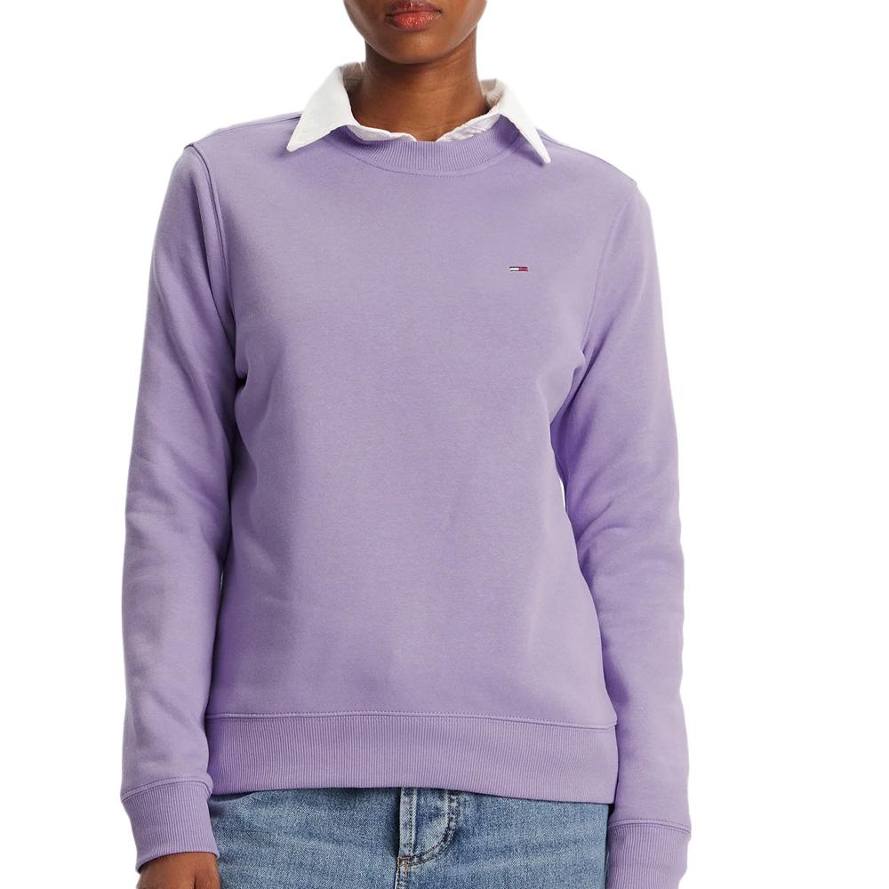 Sudadera Púrpura Mujer Tommy Hilfiger Flag Crew DW0DW19959 barato