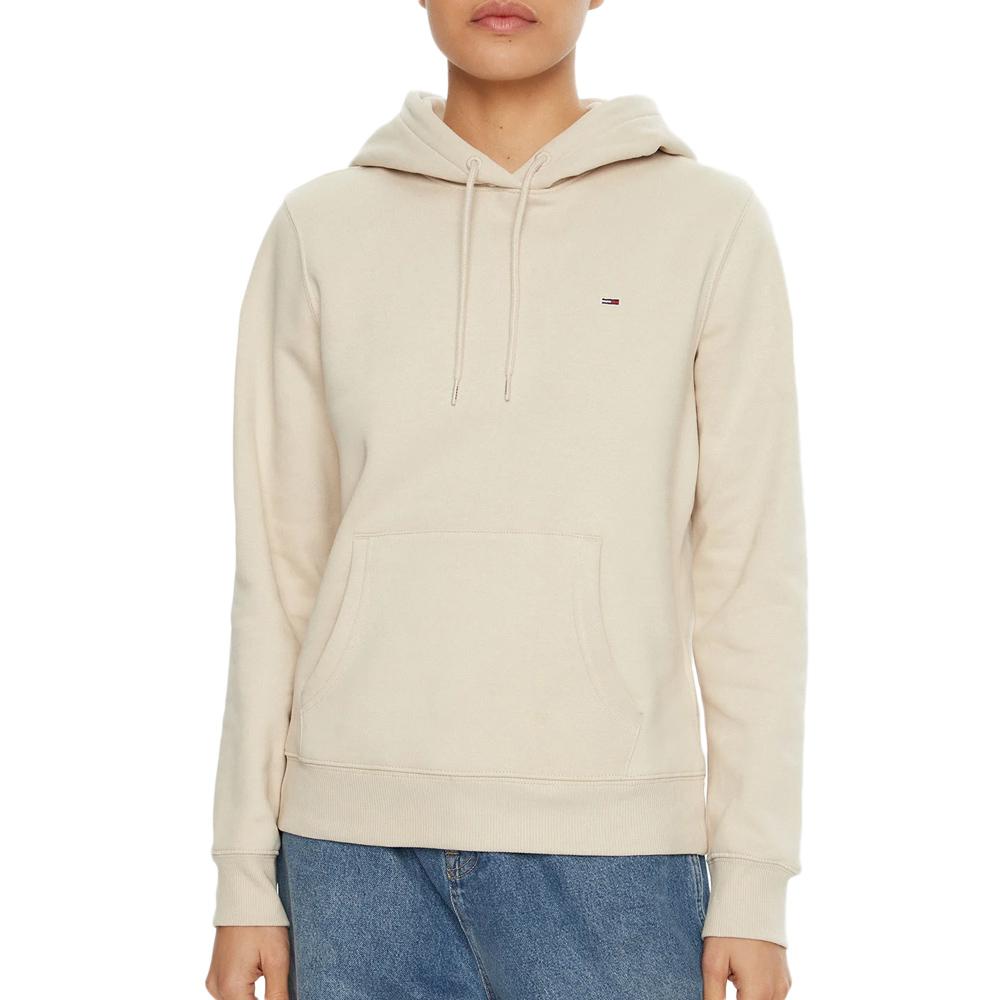Tommy Hilfiger Flag Damen Kapuzenpullover Ecru günstig