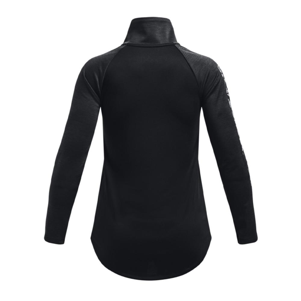 Camiseta negra de manga larga Under Armour Tech Graphic Half Zip para niña ver 2