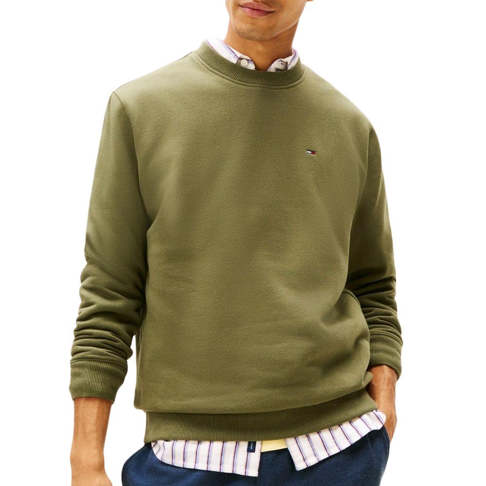 Sweat Vert Homme Tommy Hilfiger Reg Flag Crews pas cher