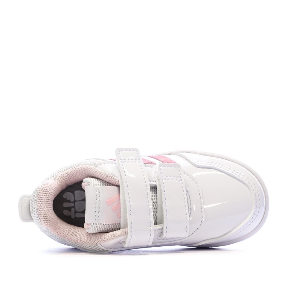 Zapatillas blancas/rosas para niña Adidas Tensaur ver 4