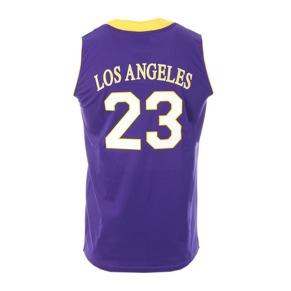 Camiseta de baloncesto Los Angeles púrpura/amarilla para hombre Sport Zone ver 2