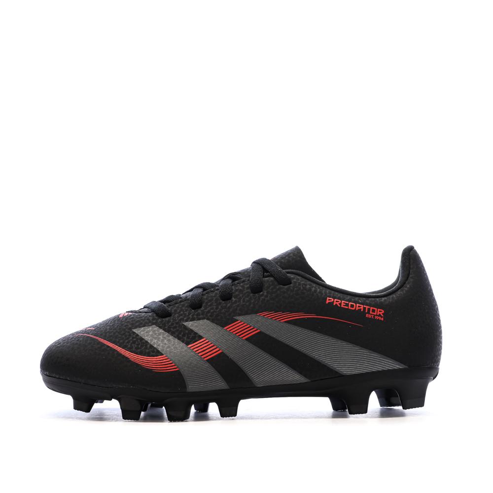 Chaussures de football Noires/Rouges Garçon Adidas Predator pas cher