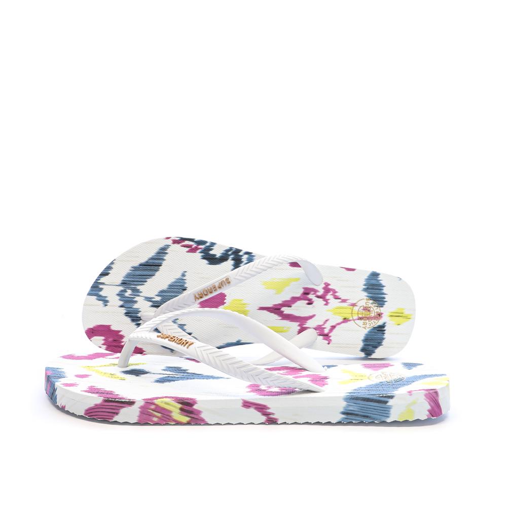 Tongs Blanc Femme Superdry Printed Flip Flop pas cher