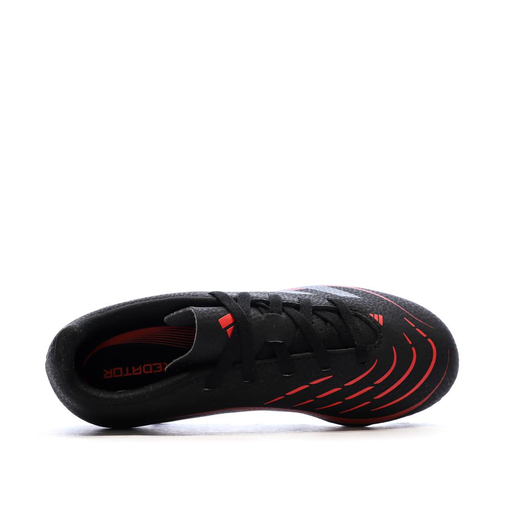 Chaussures de football Noires/Rouges Garçon Adidas Predator vue 4