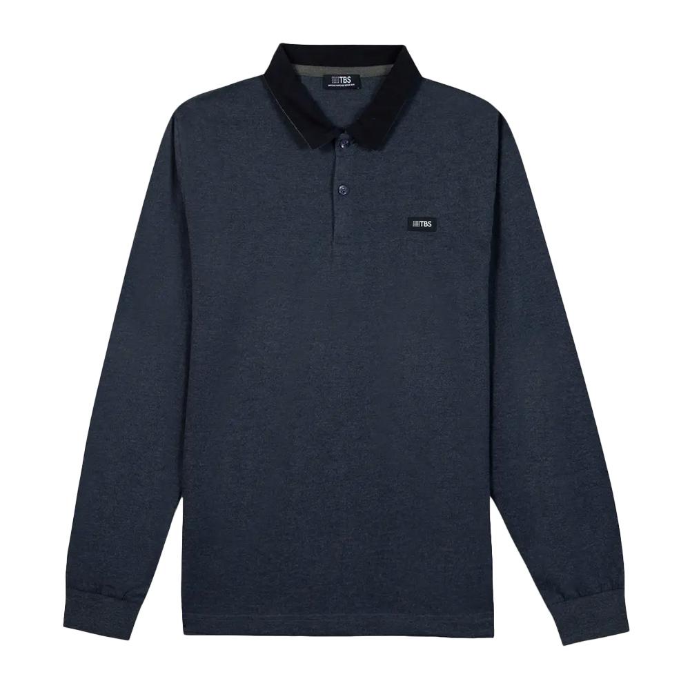 Polo de manga larga azul marino para hombre TBS PEKANPOLS barato