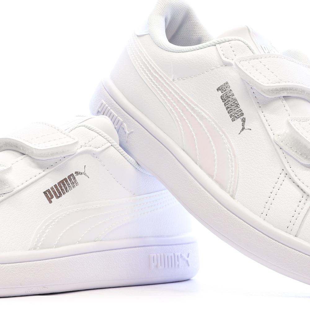 Baskets Blanches Fille Puma Smash 3.0 HoloS vue 7