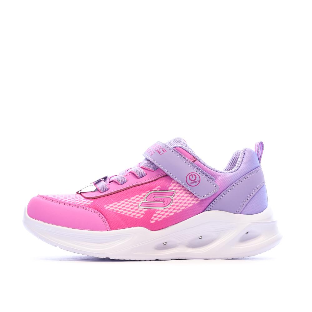 Baskets Roses/Mauves Fille Skechers Sola Glow pas cher