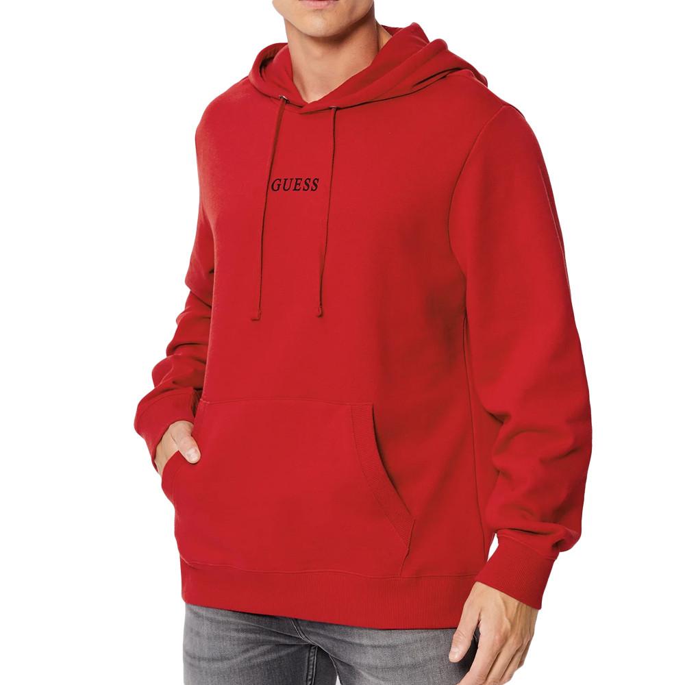 Sudadera con capucha roja Guess Roy para hombre barato