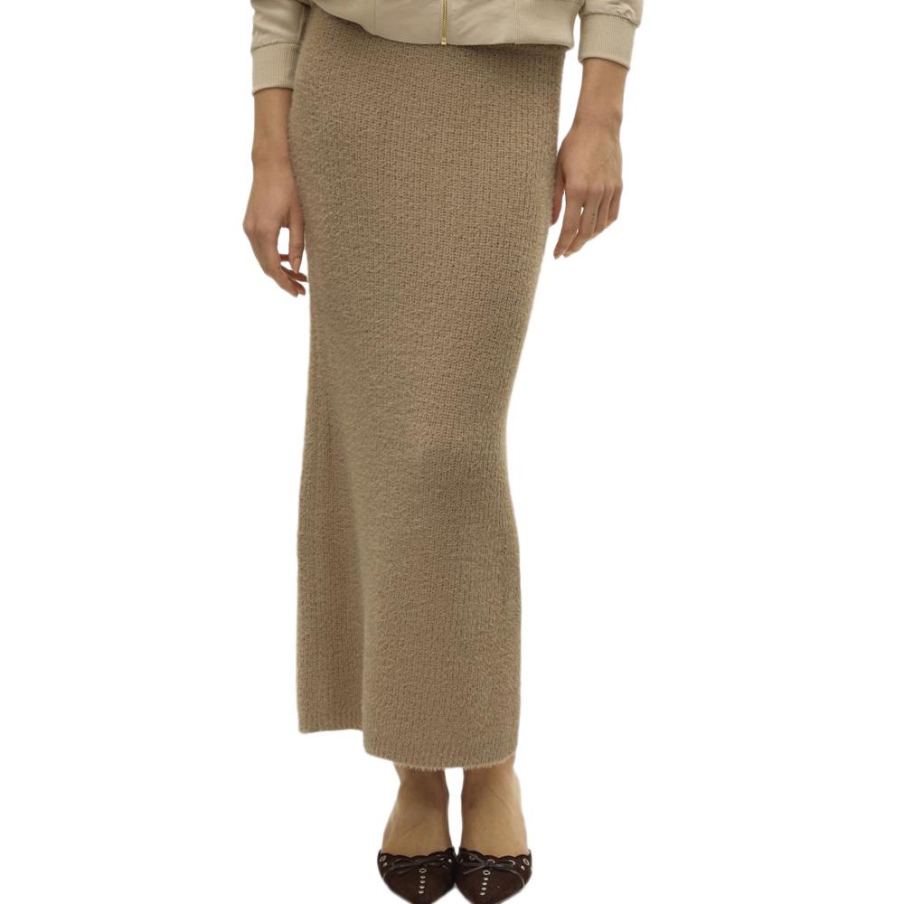Jupe Longue Camel Femme Vero Moda Puff pas cher