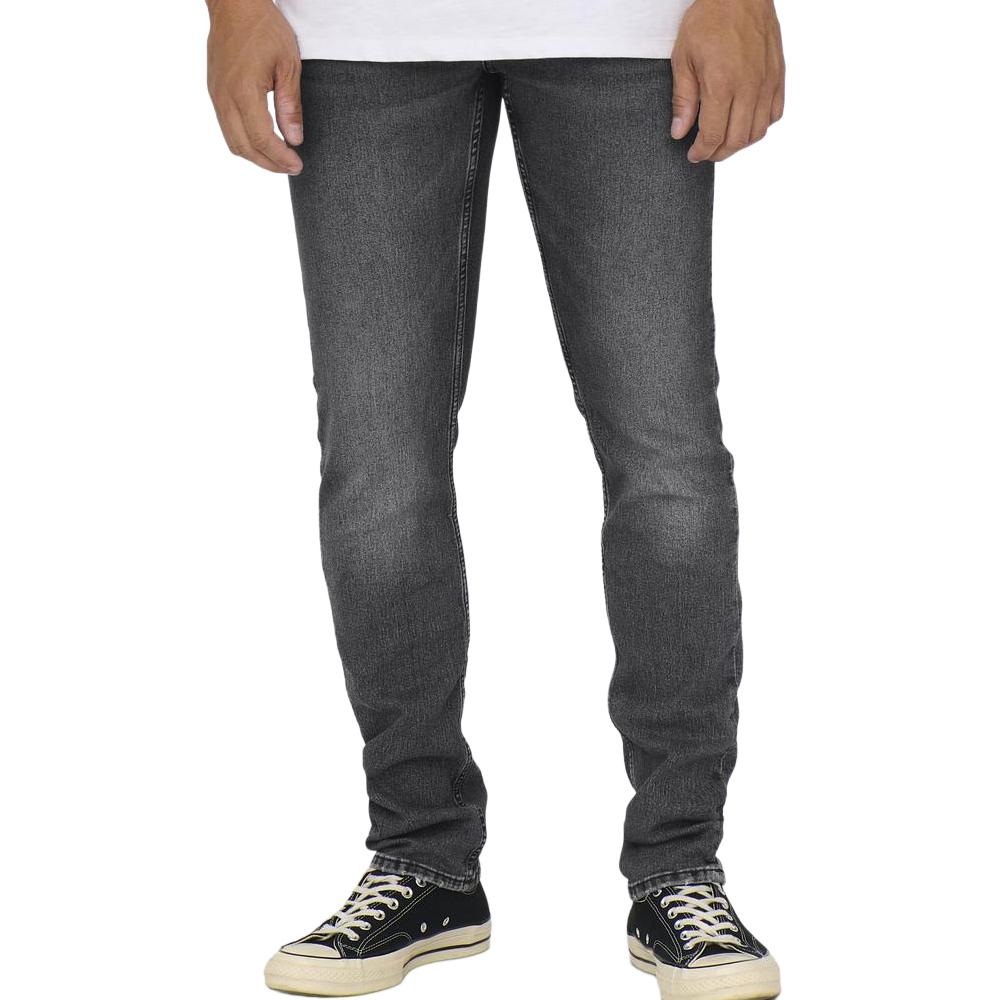 Men’s Grey Regular Fit Jeans by Only & Sons, Weft 9407 affordable