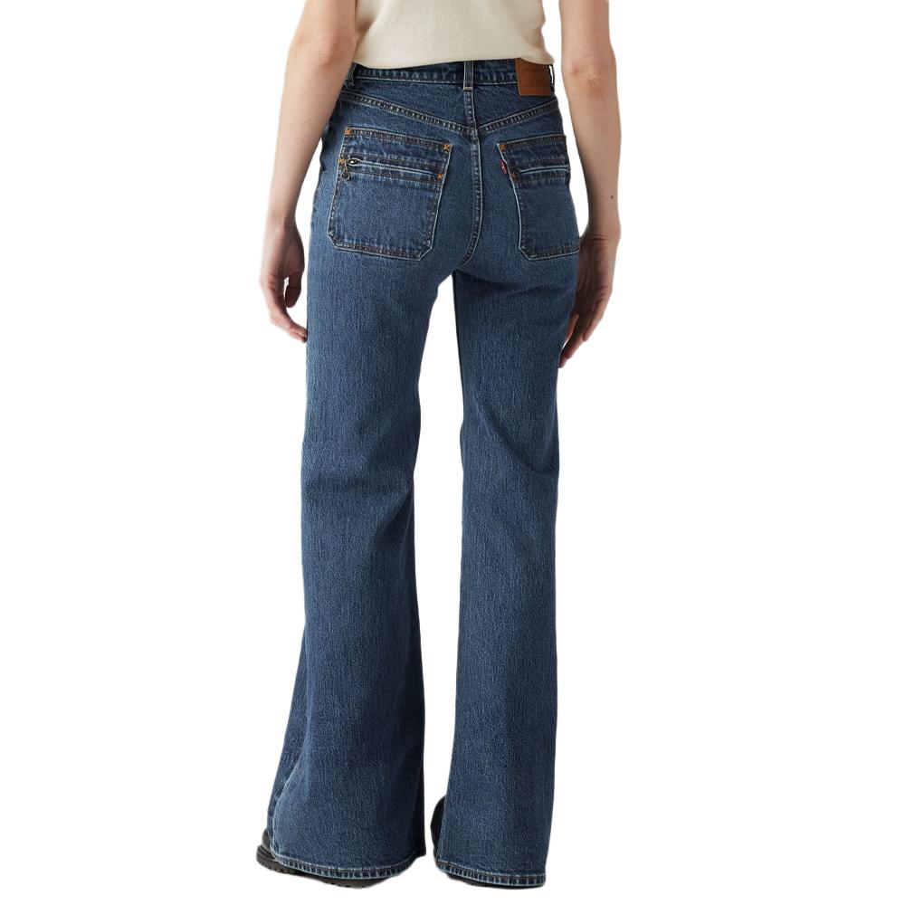 Jean Bleu Brut Femme Levi's Ribcage Bells vue 2